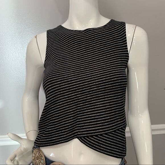 Madewell black & white striped crop top - XXS - Picture 4 of 8